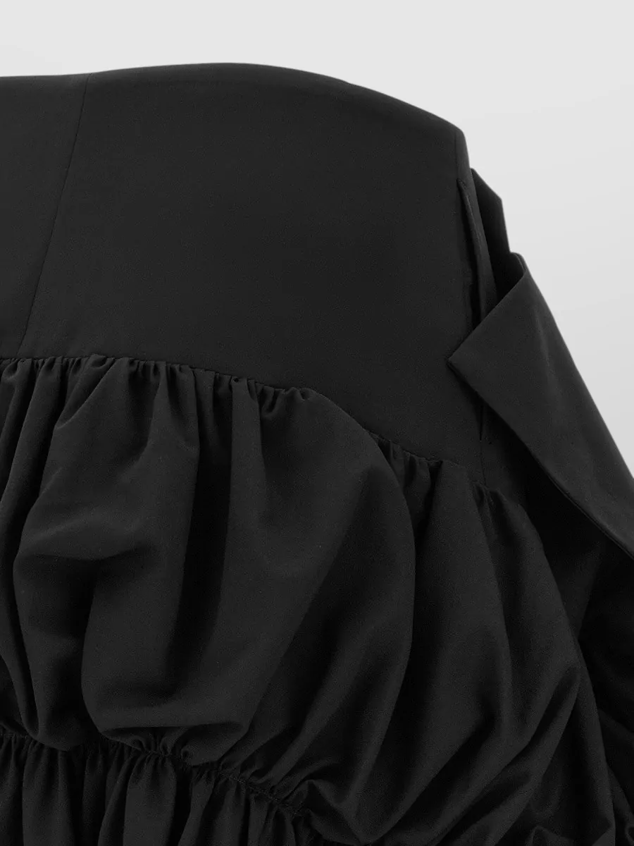 Comme Des Garçons Wool Asymmetric Draped Skirt