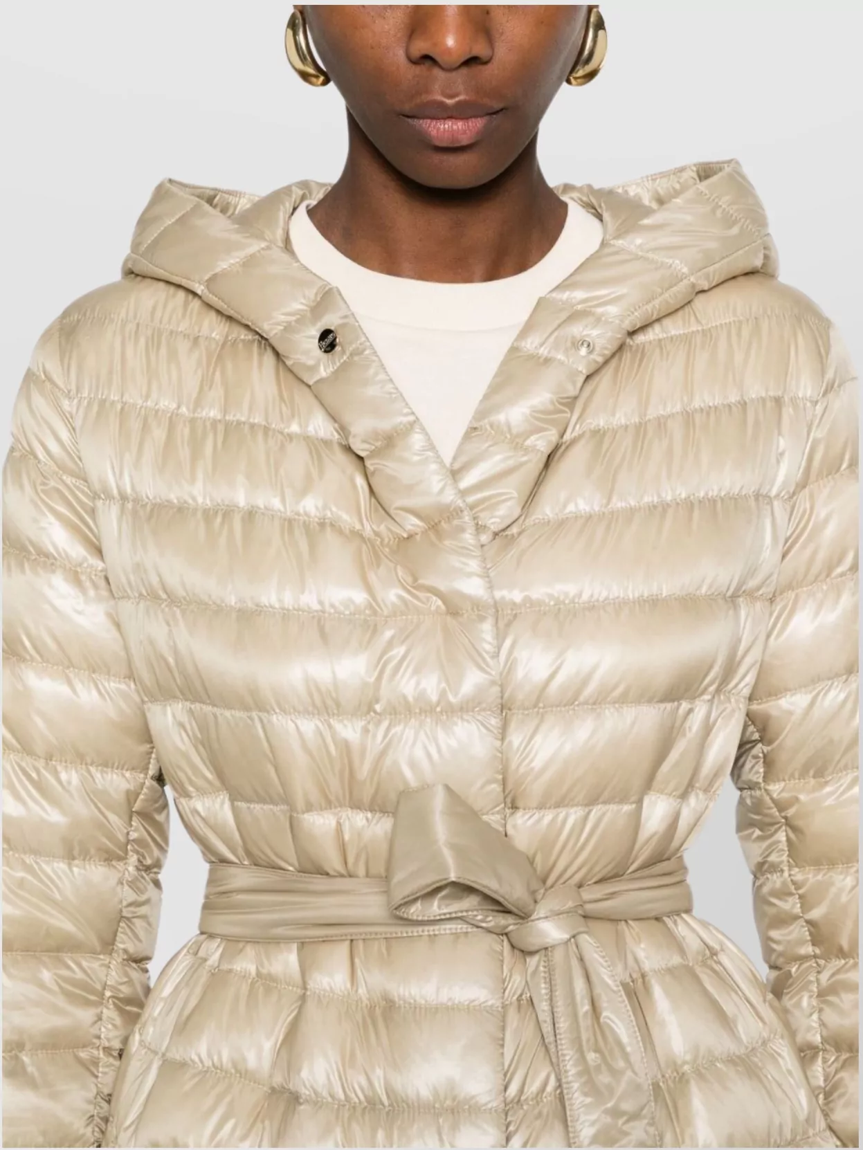 Herno Down Jacket Hooded Waist Belted