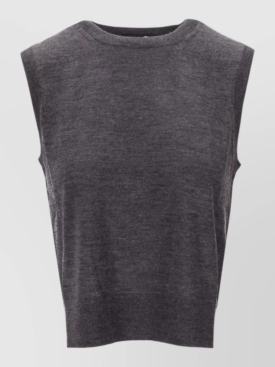 Anine Bing cashmere blend ribbed cropped tank top