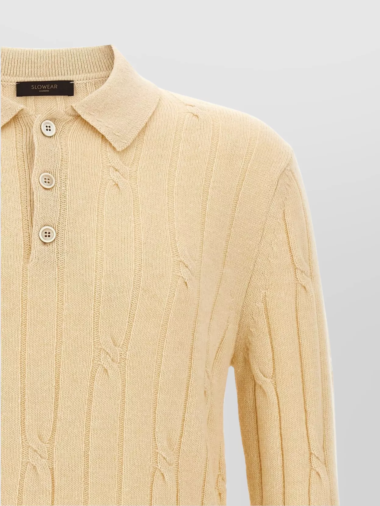Zanone Wool Braided Pattern Polo Shirt
