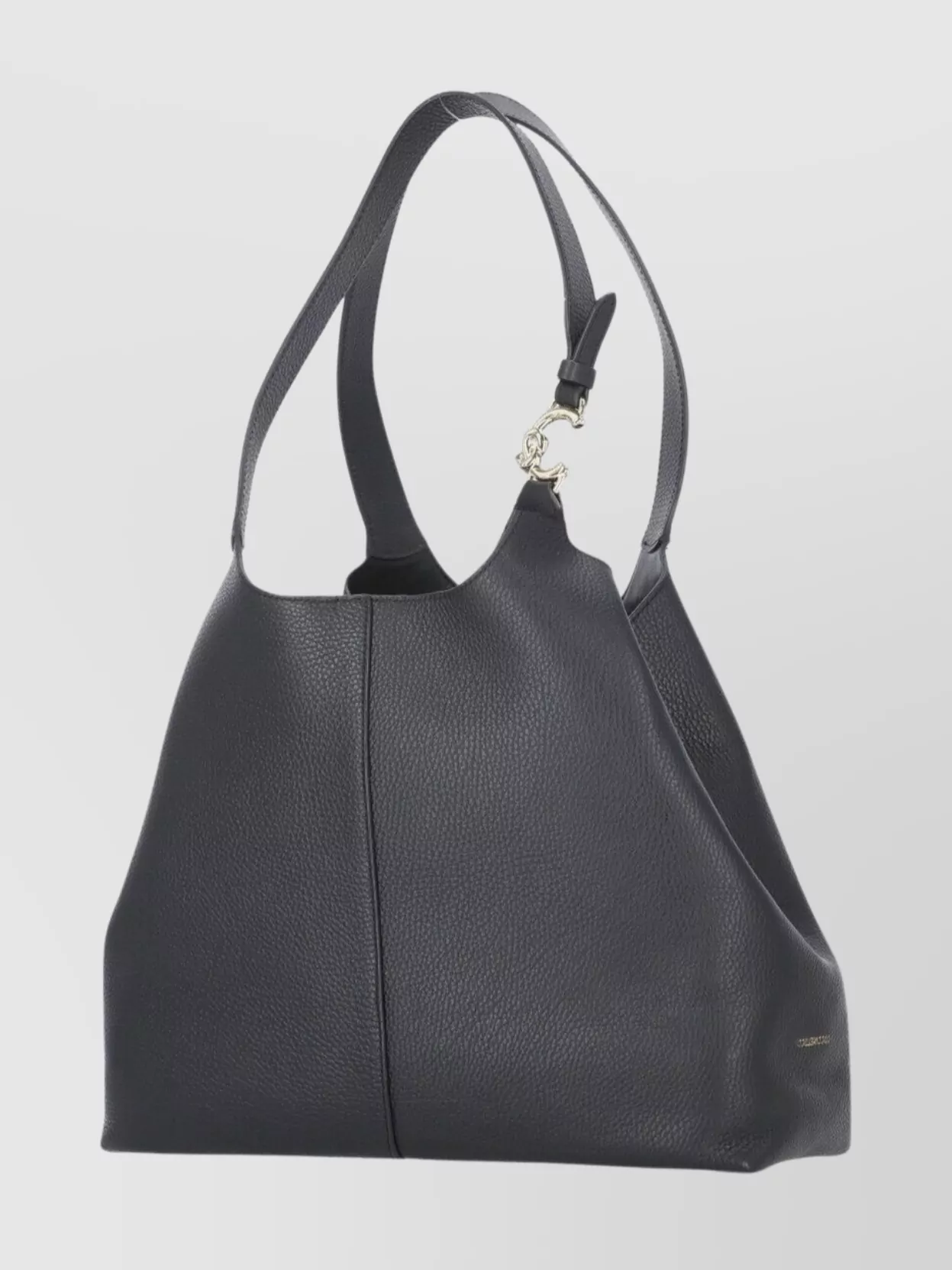 Coccinelle Textured Leather Shoulder Bag Featuring Handles