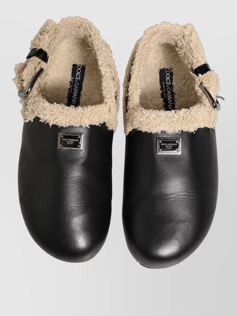 Dolce&Gabbana Shearling Slides