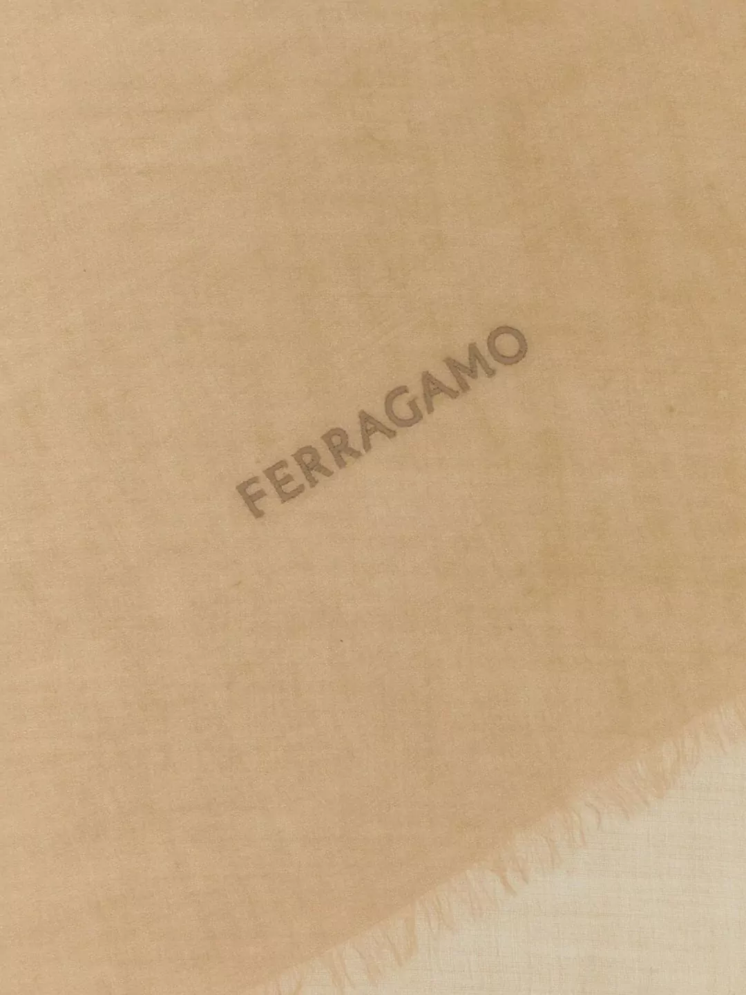 Ferragamo Cashmere Scarf Fringed Hems In Brown