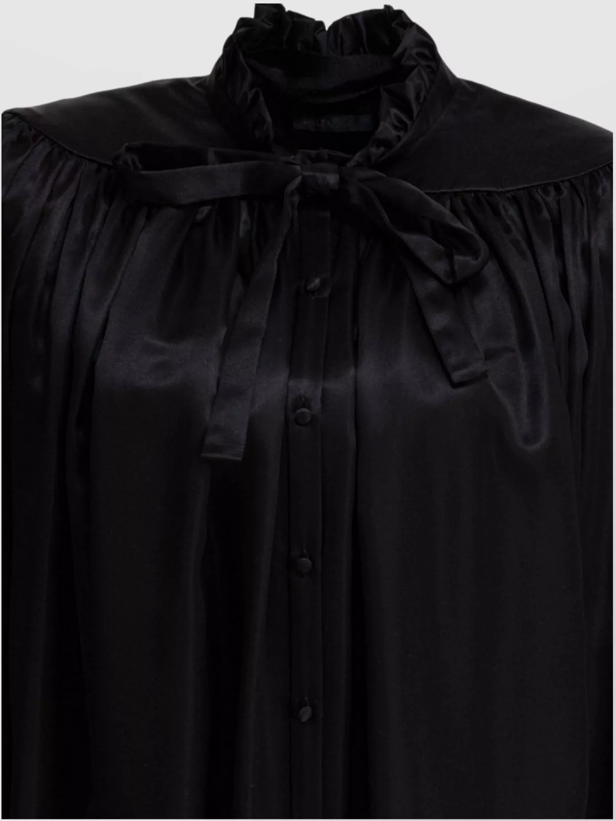 Balenciaga Ruffled Collar Satin Finish Tie Detail