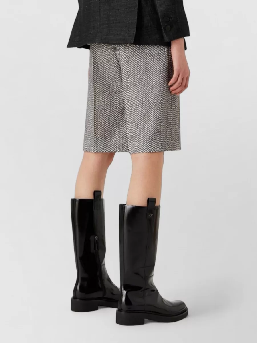 Emporio Armani Herringbone Knee-Length Tailored Shorts