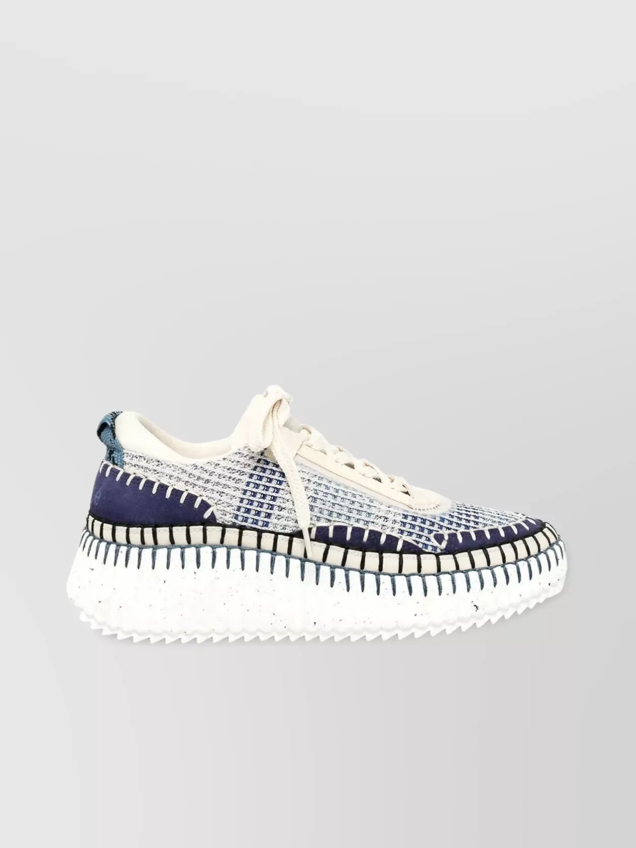 Chloé Nama Embroidered Suede And Recycled-mesh Sneakers In White