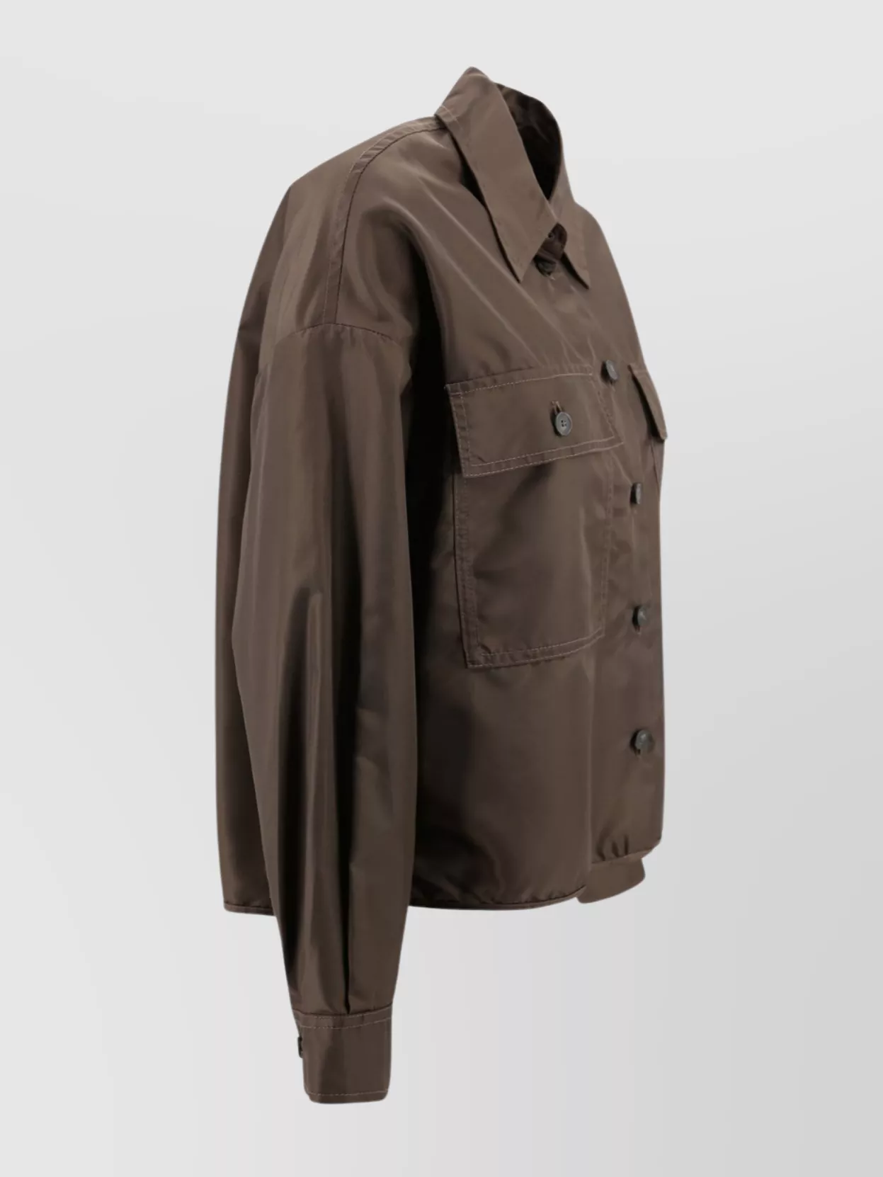 Weekend Max Mara Collared Crop Shirt With Chest Pockets And Long Sleeves