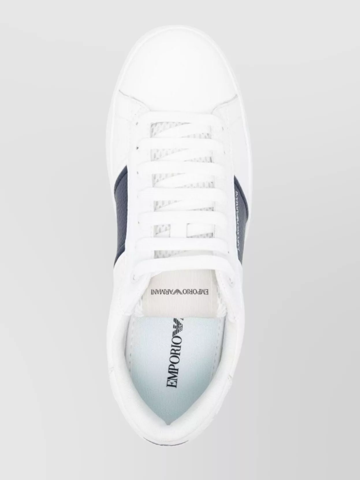 Emporio Armani Leather Panelled Sneakers Flat Sole