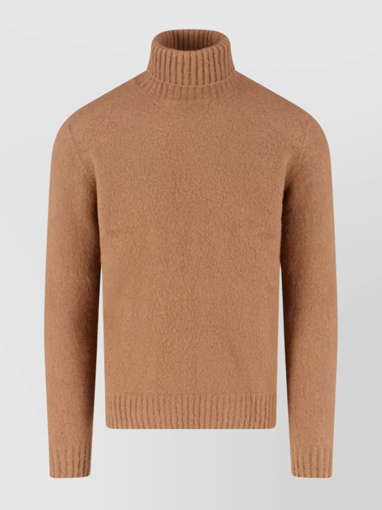 Drumohr Crewneck Ribbed Sweater Long Sleeves In Brown