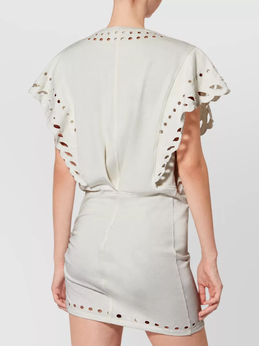 Isabel Marant Cotton Laser Cut Mini Dress