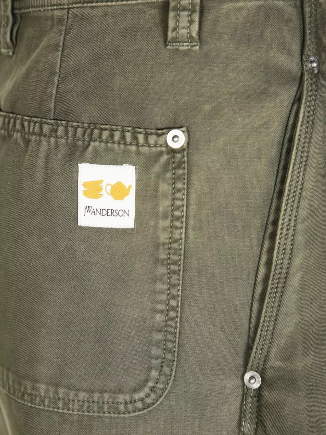 Jw Anderson Seamed Trousers With Pockets And Loops In Green