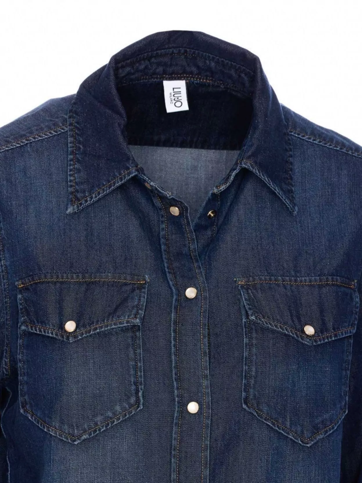 Liu Jo Denim Shirt With Chest Pockets And Long Sleeves