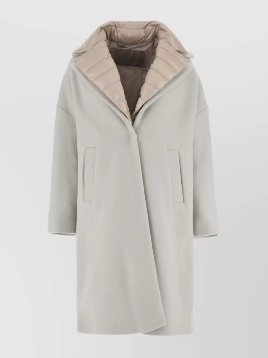 Shop Herno Wool Blend Hooded Coat In Grey