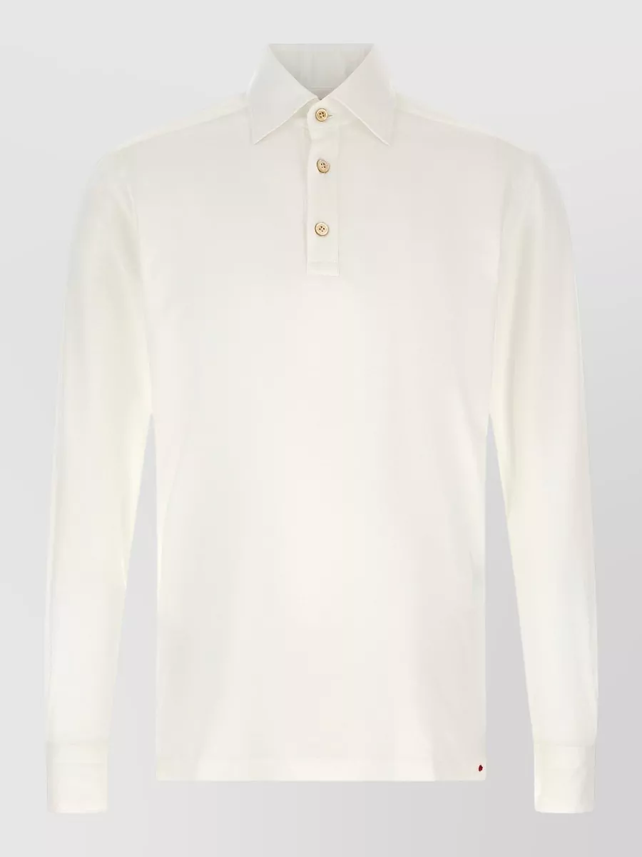Kiton Cotton Long-Sleeve Polo Shirt