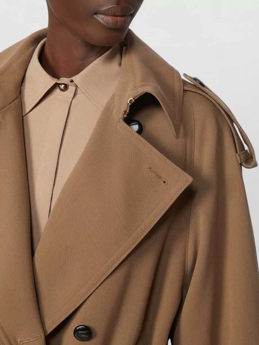 Max Mara Wool Double-Breasted Belted Trench Coat
