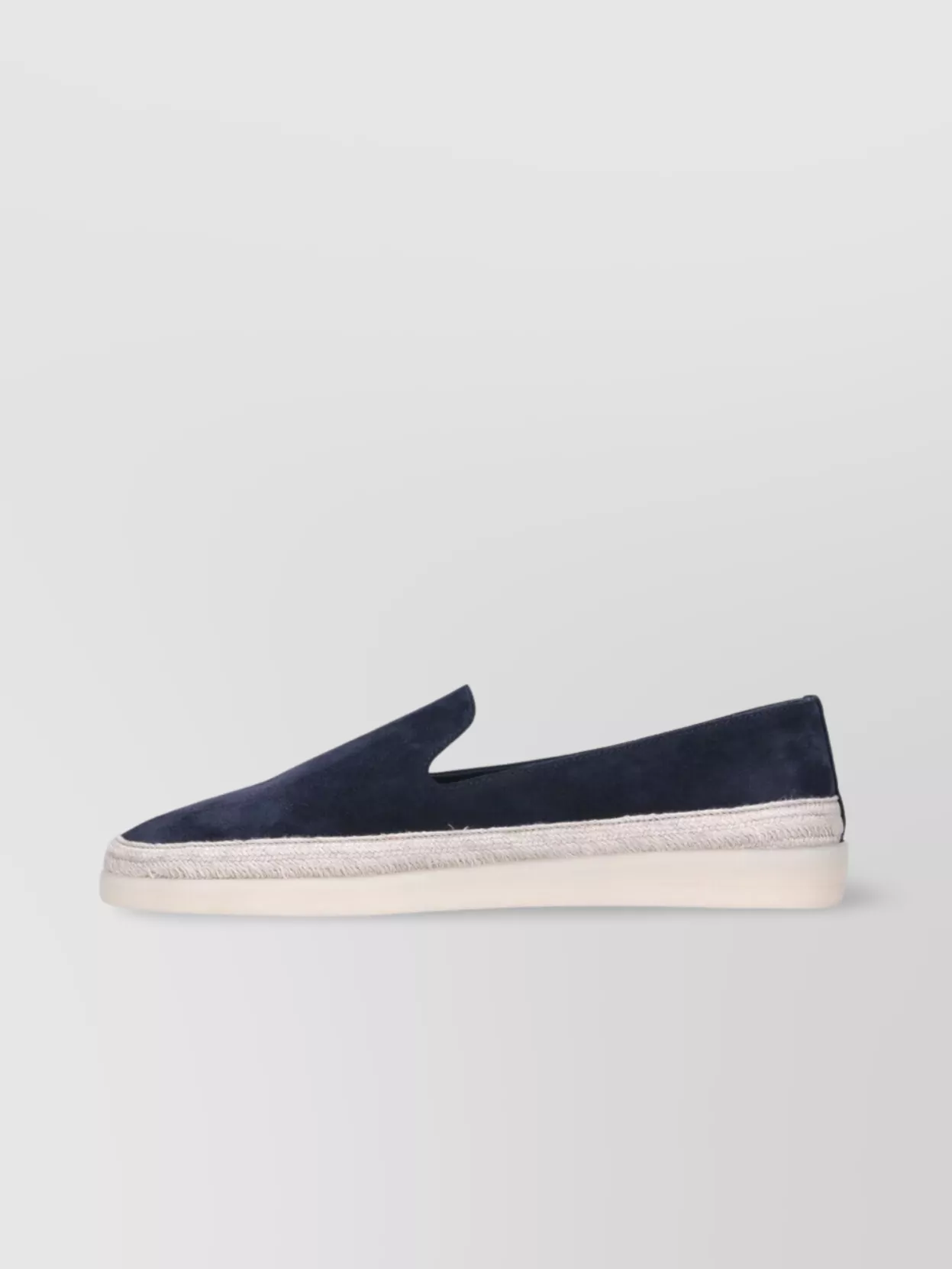 Prada Suede Loafers With Espadrille Sole And Round Toe In Blue