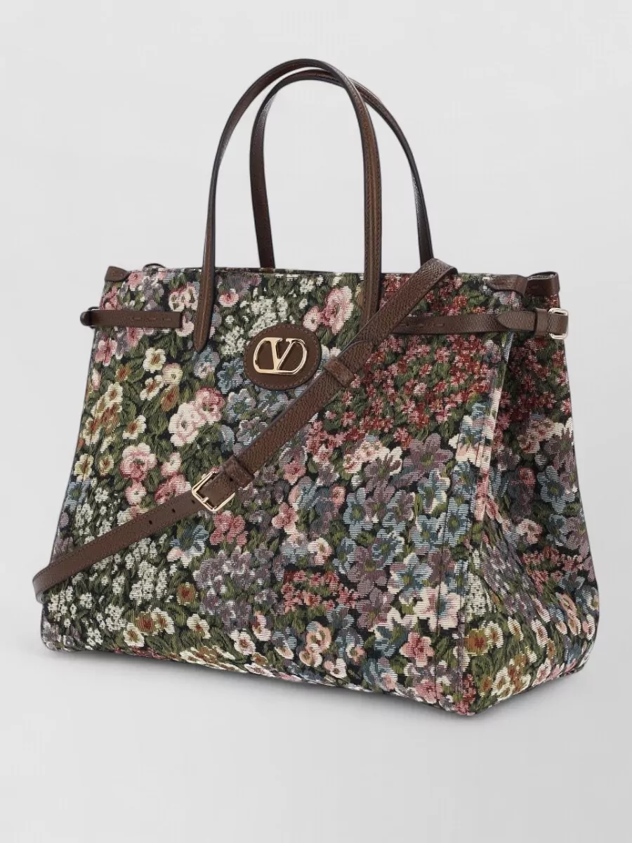 Valentino Garavani Tote Bag Floral Pattern Top Handles