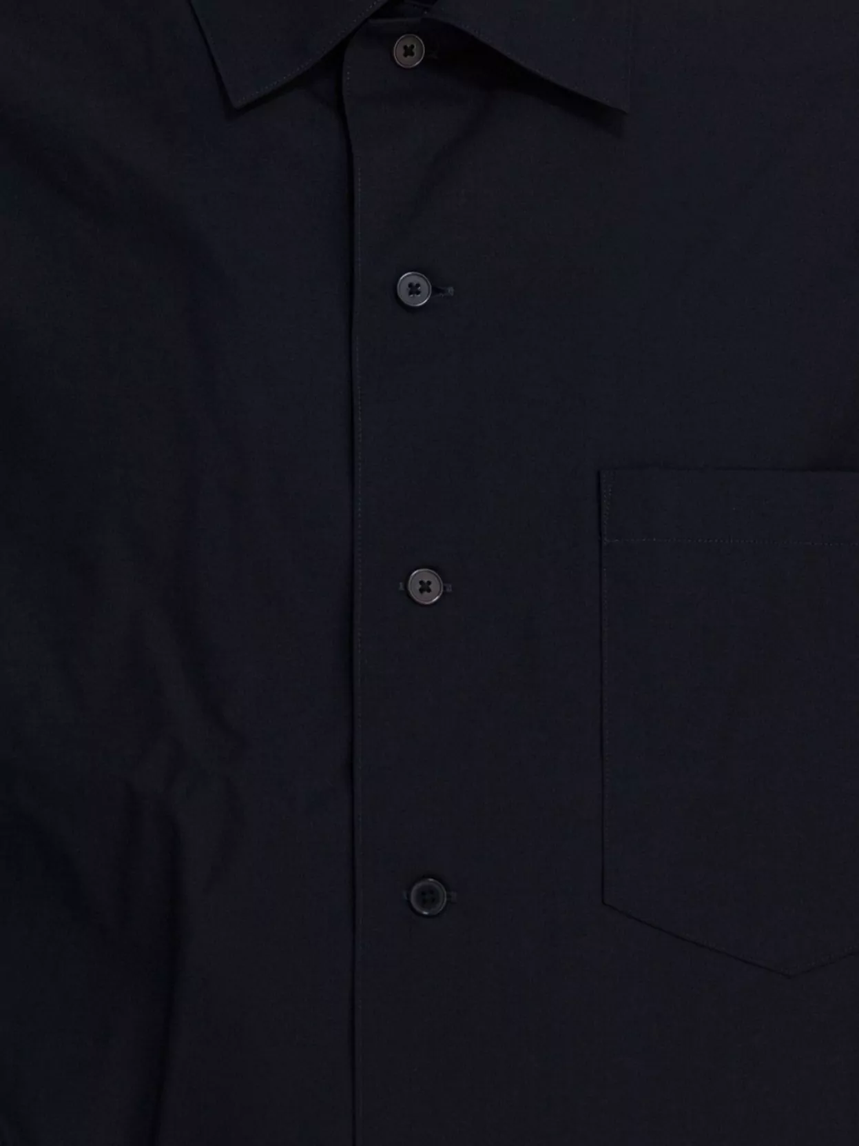 Auralee Short Sleeve Wool Shirt With Chest Pocket