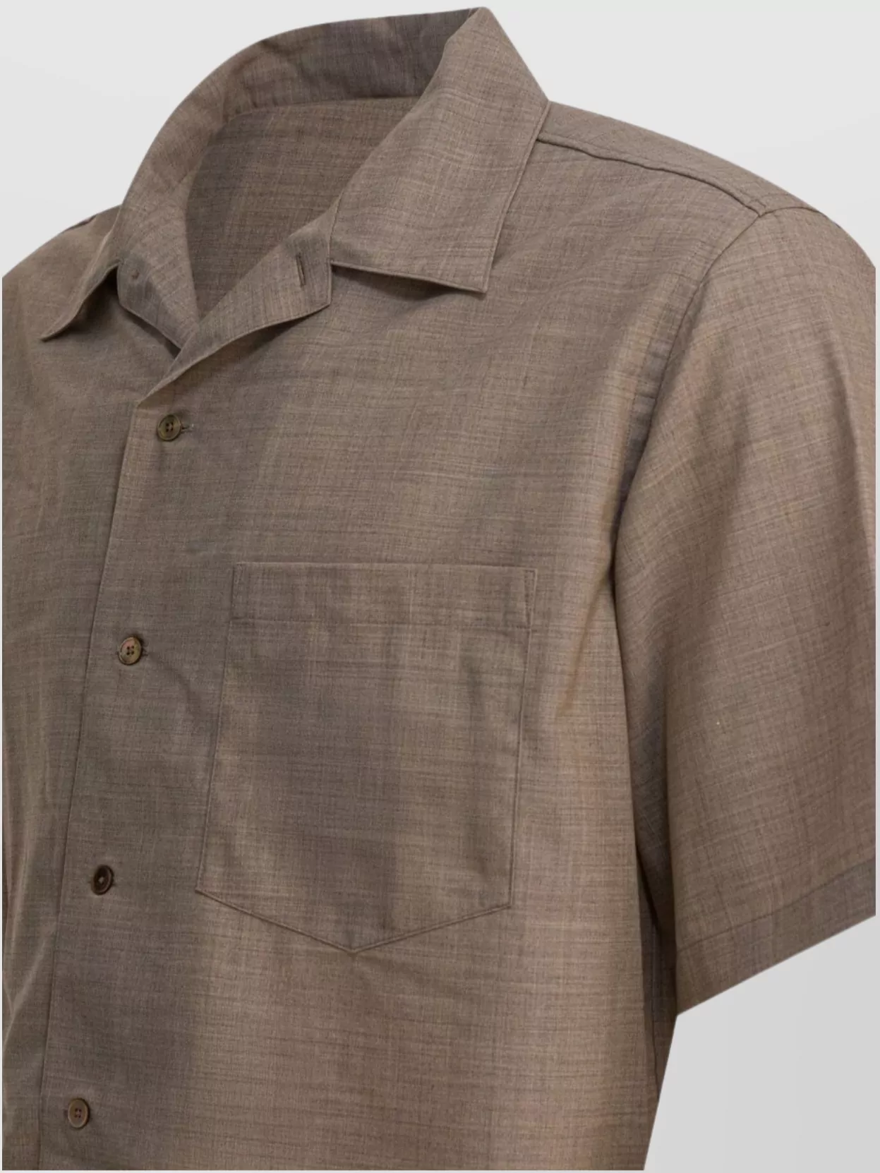 Auralee Short Sleeve Wool Shirt With Chest Pocket In Multi
