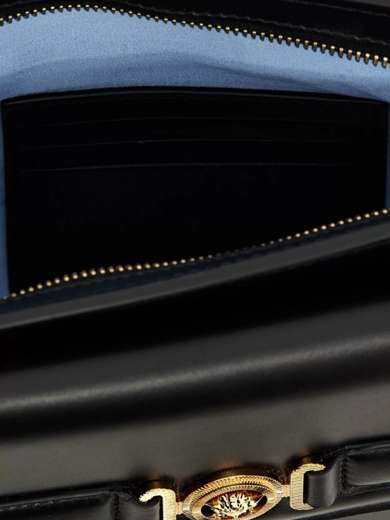 Versace 'Medusa' Wrist Strap Clutch Bag With Front Flap Pocket