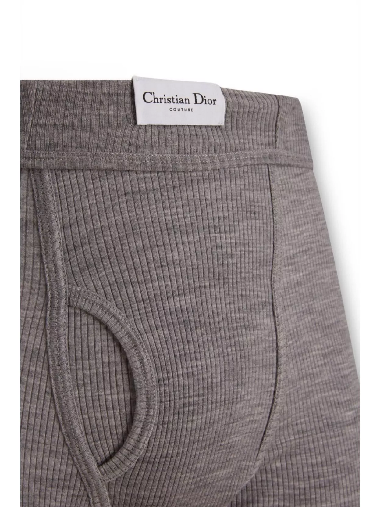 Dior Waistband Elastic Ribbed Texture Front Pouch