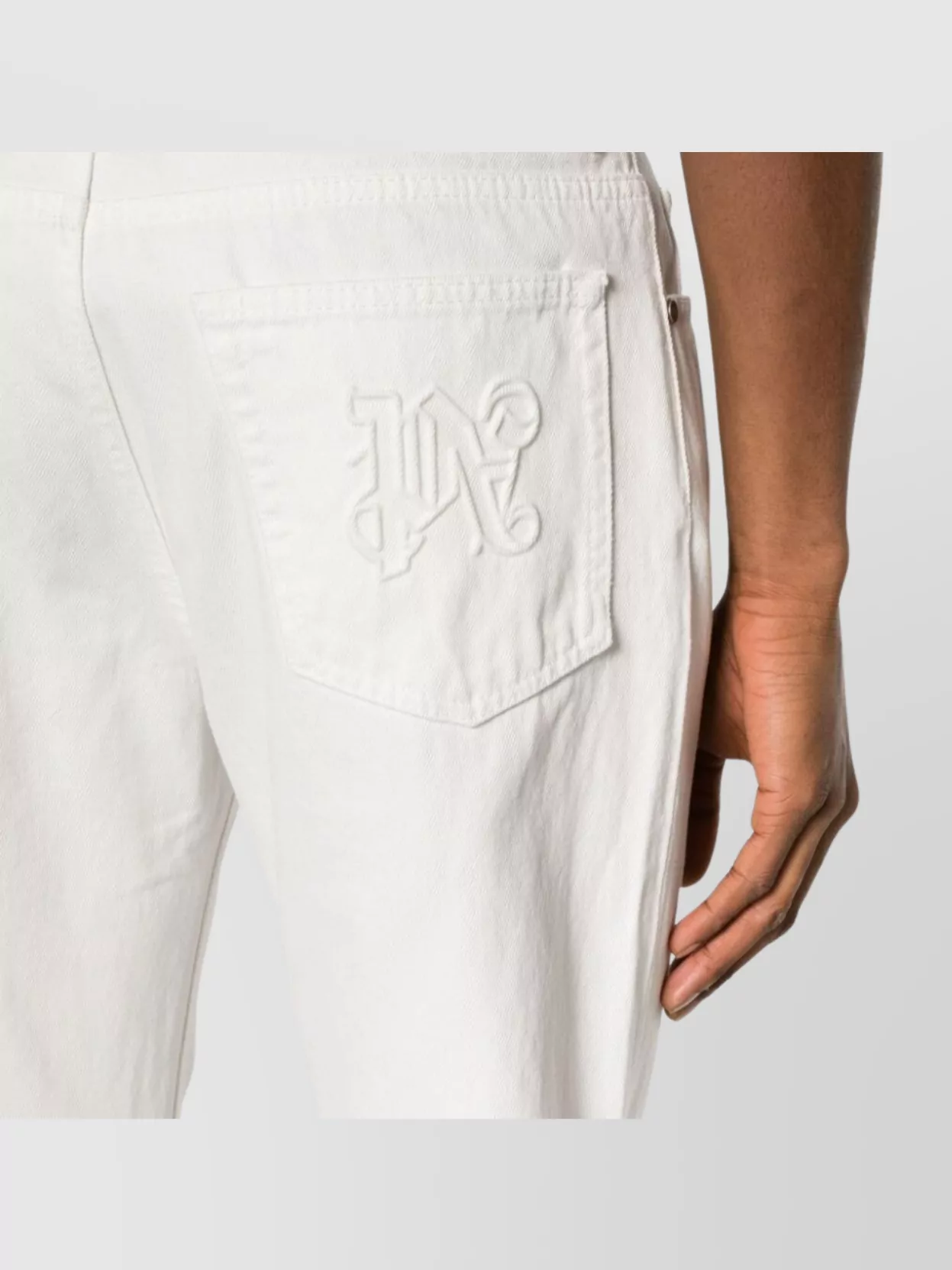 Palm Angels Straight Leg Logo-Embossed Jeans