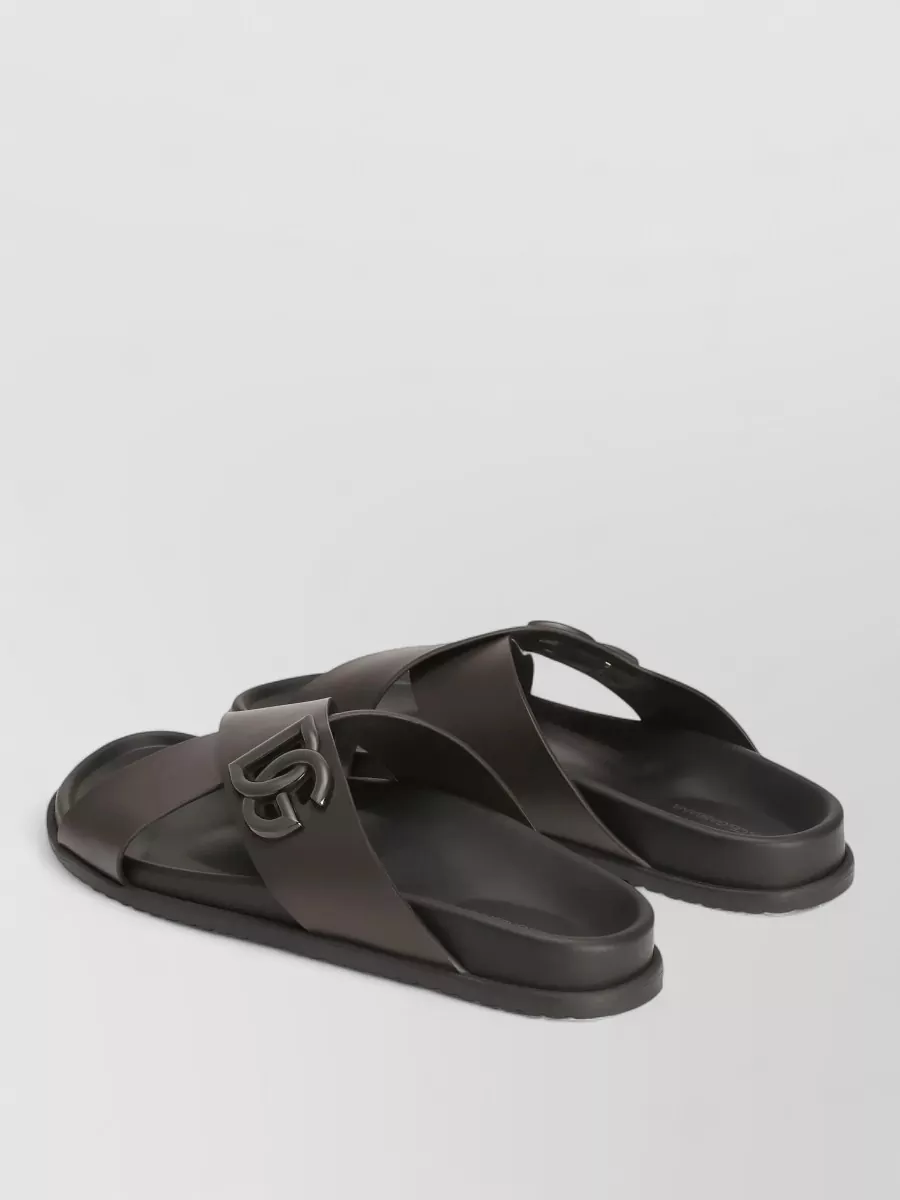 Dolce&Gabbana Sandals Flat Sole Open Toe Crossed Straps