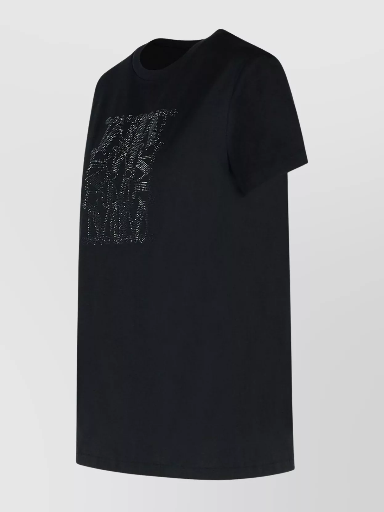 Max Mara Embellished Round Neck Top With Graphic Detail In Black