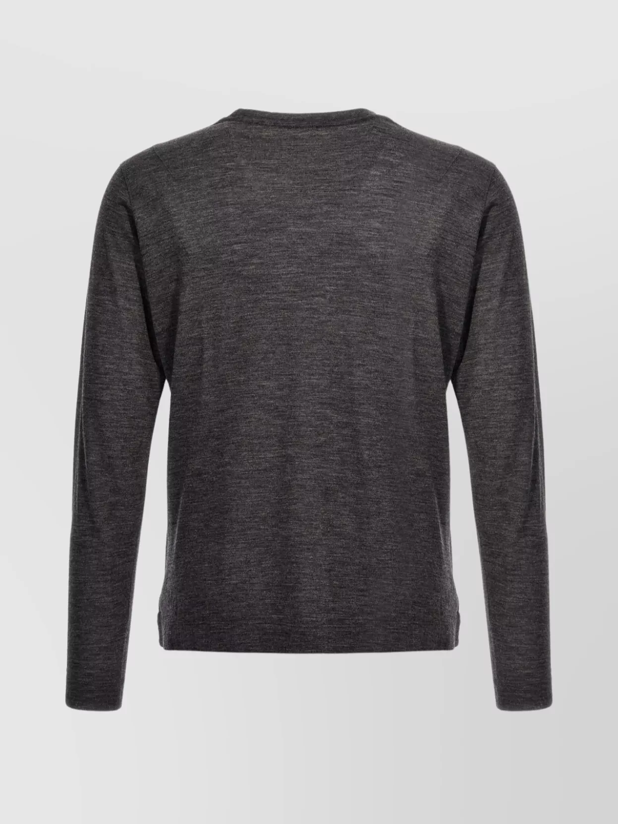Zanone Heathered Grey Crewneck Wool Sweater With Classic Fit In Black