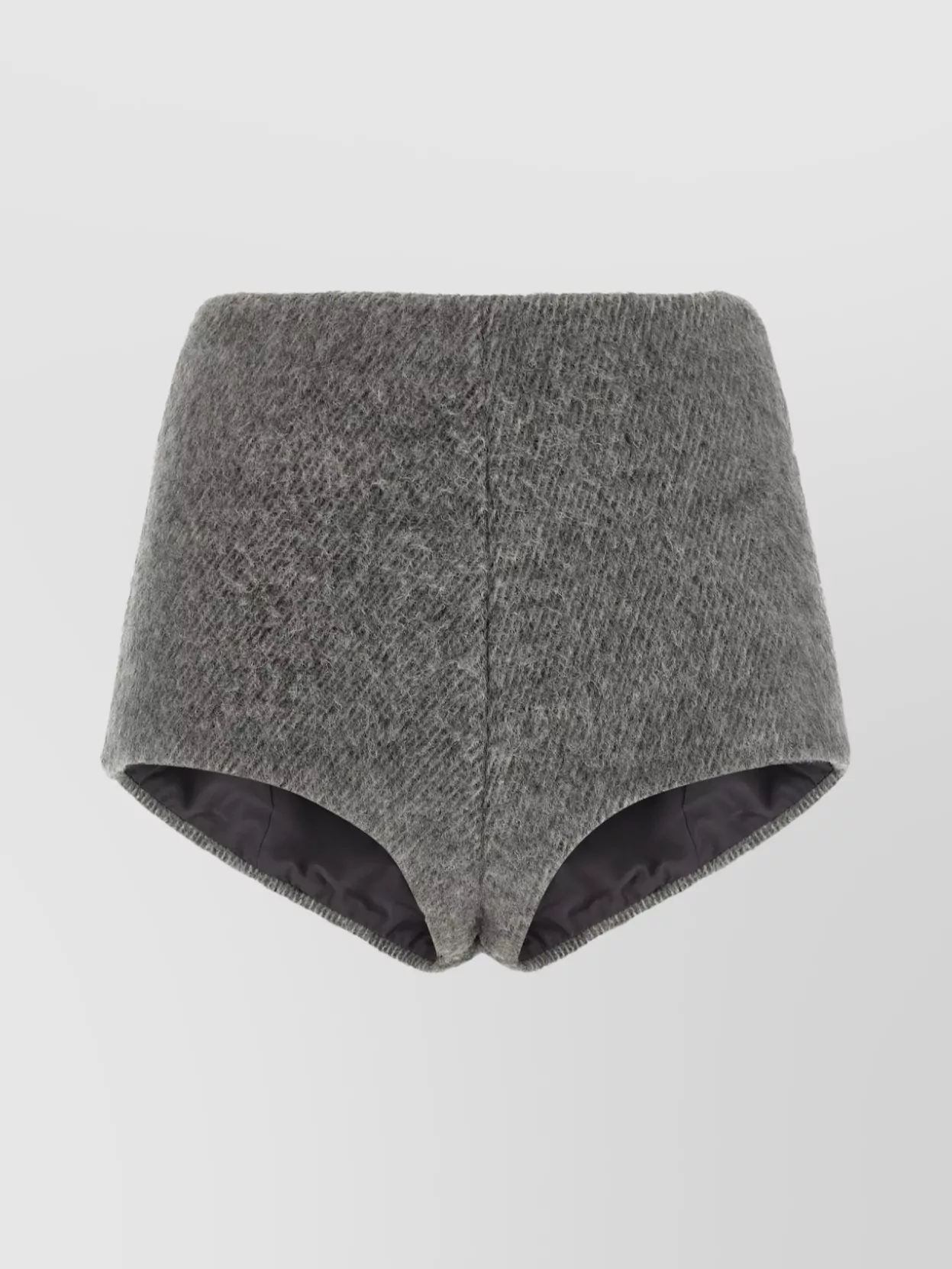 The Andamane High Waist Textured Fabric Culottes In Gray