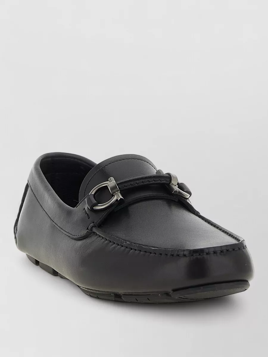Ferragamo calfskin leather driver loafers