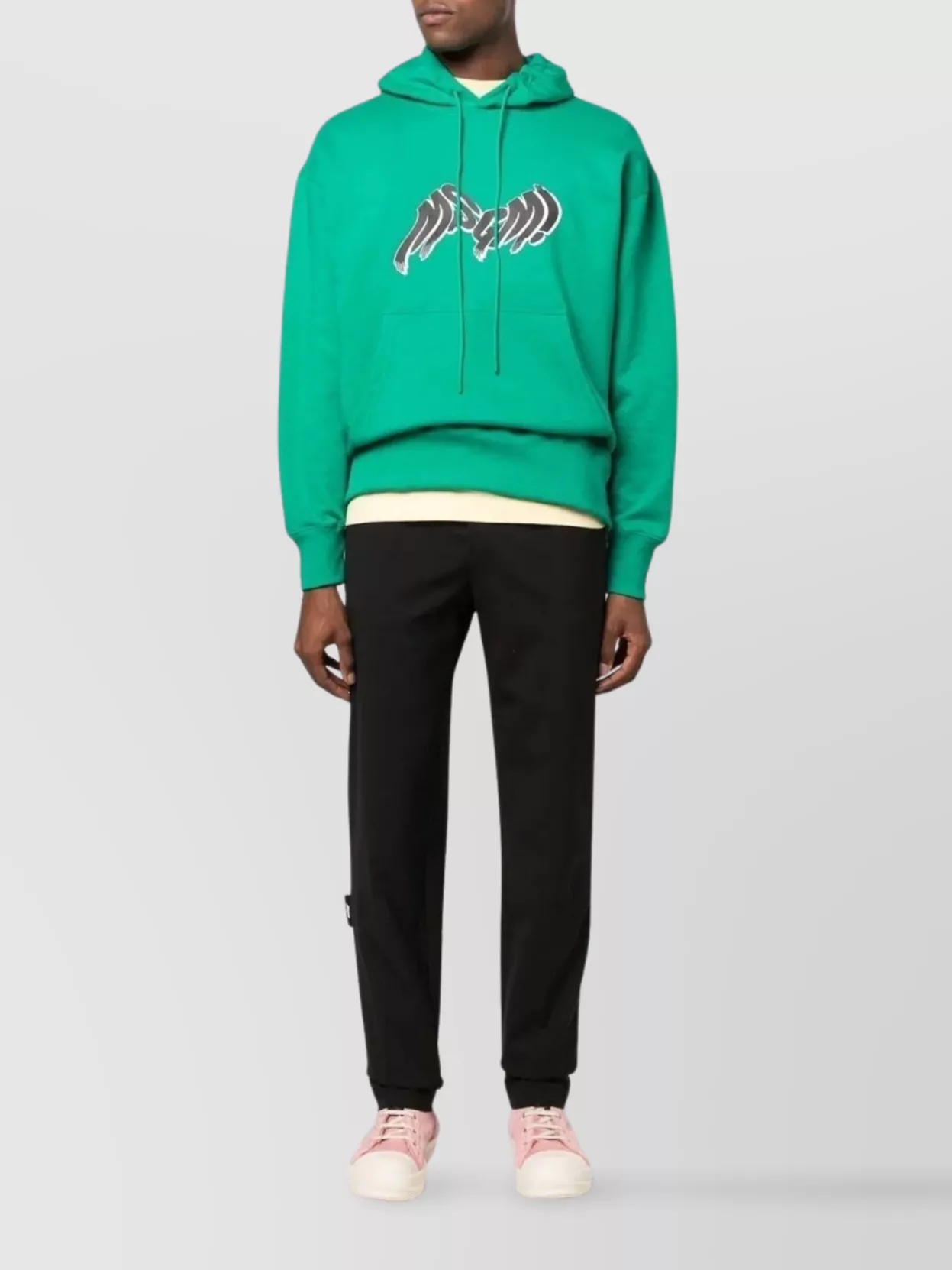 Msgm Tailored Black Trousers With Elastic Waistband In Black
