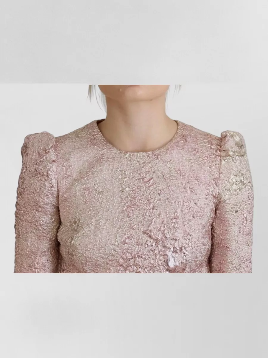 Dolce&Gabbana Silk Jacquard 3/4 Sleeve Knee-Length Dress