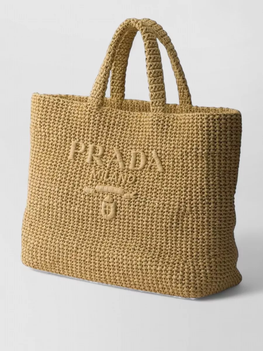 Prada Raffia Tote Bag