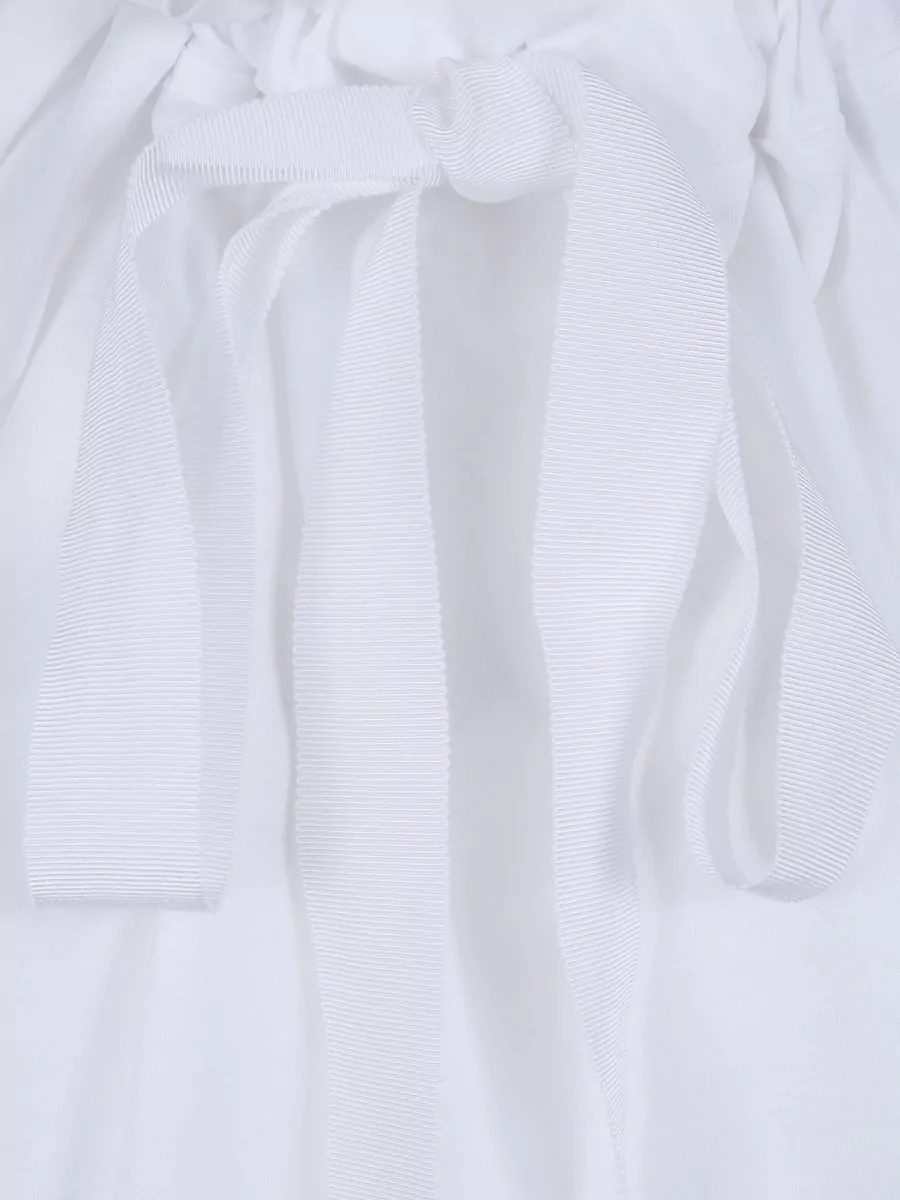 Patou Jersey Top Puff Sleeves Ruffled Collar