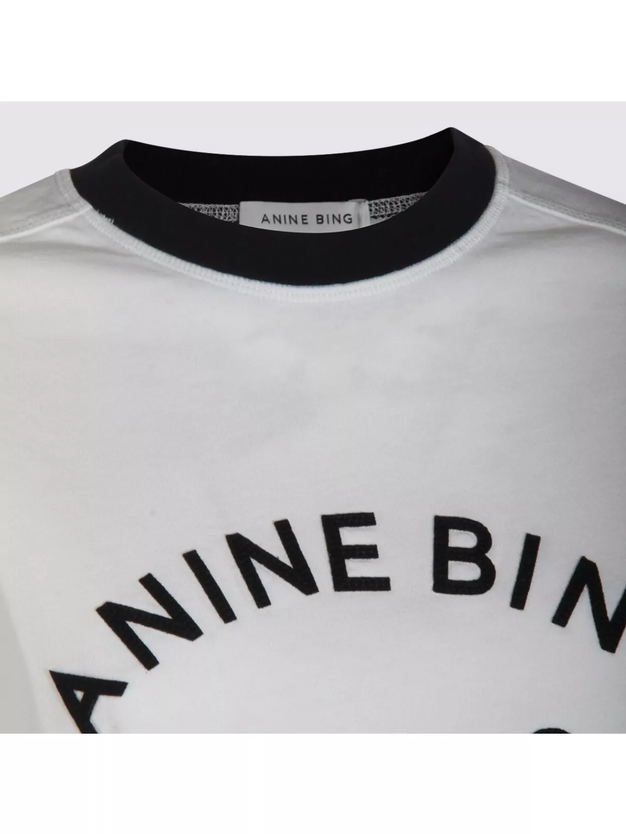 Anine Bing Short Sleeve Top Featuring Contrast Trim