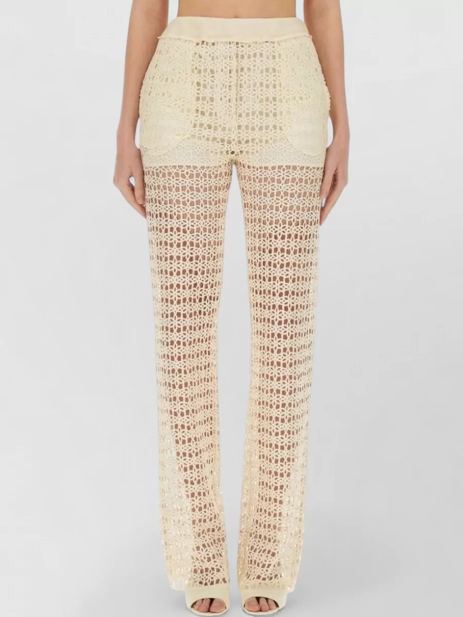 Alysi macramé wide-leg trousers