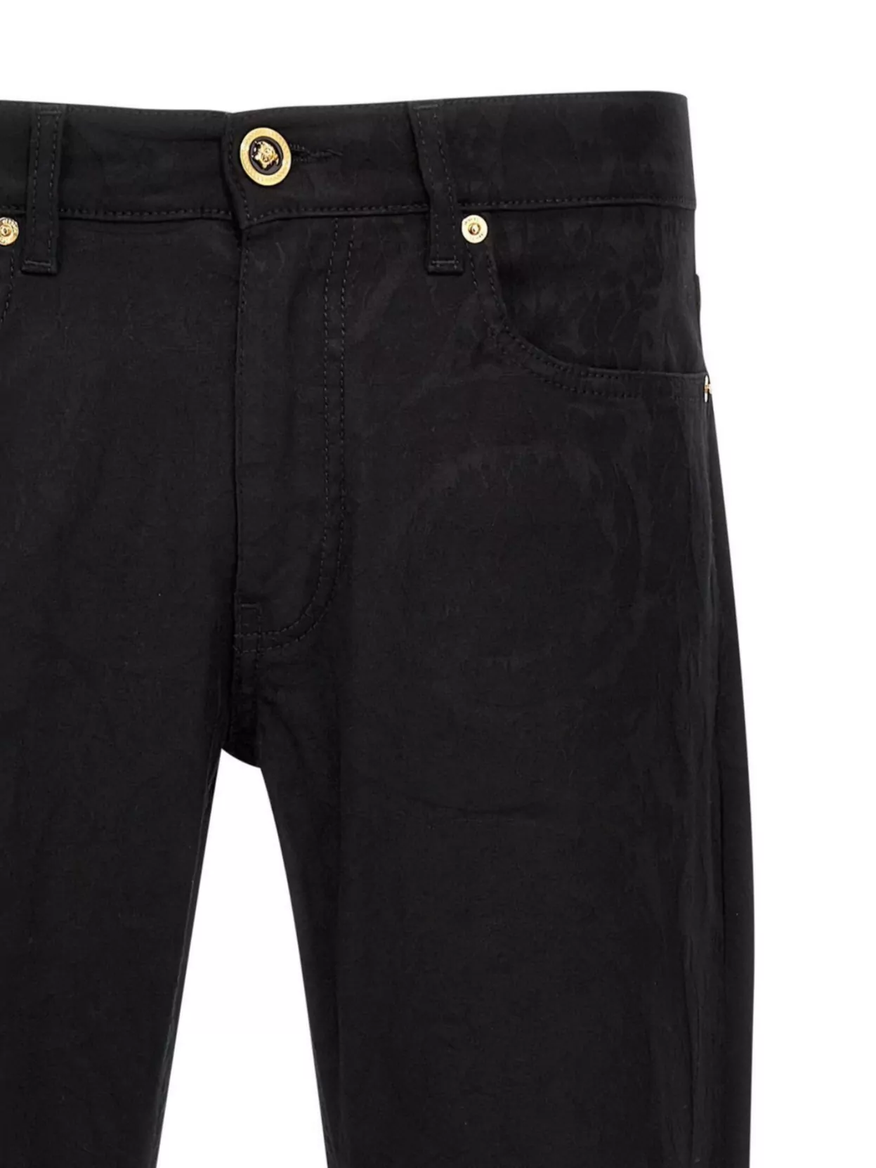 Versace 'Baroque' Trousers Featuring Gold-Tone Hardware