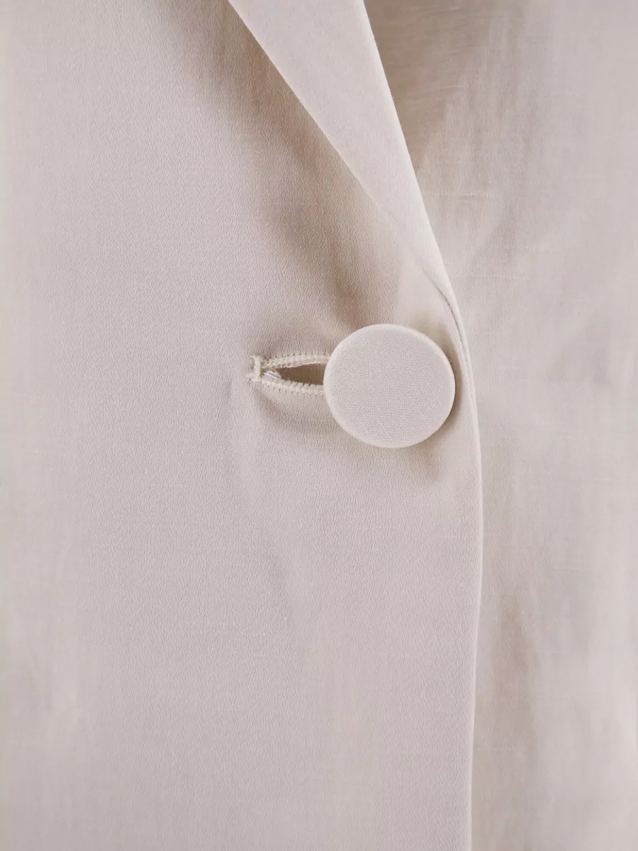 Alysi Double-Breasted Linen Blend Blazer