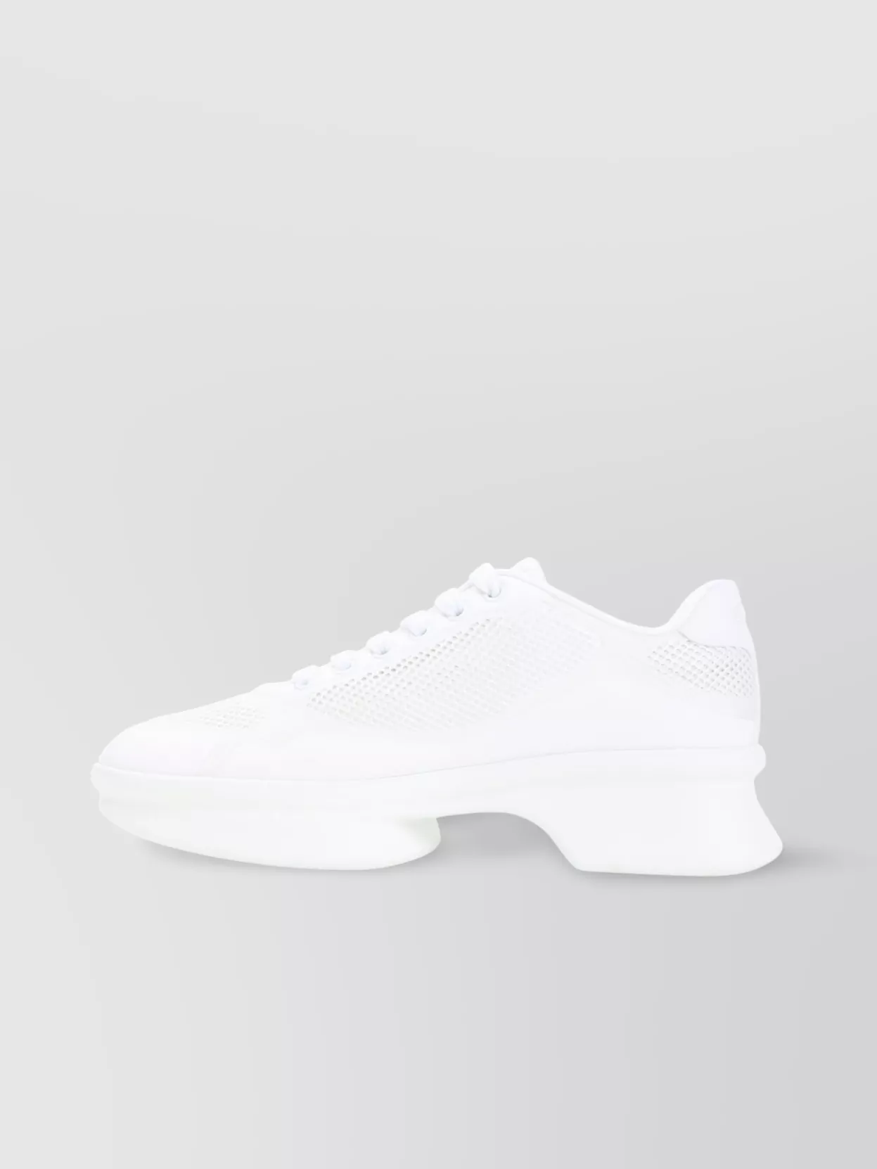 Prada Almond Toe Lace-Up Rubber Sole Sneakers