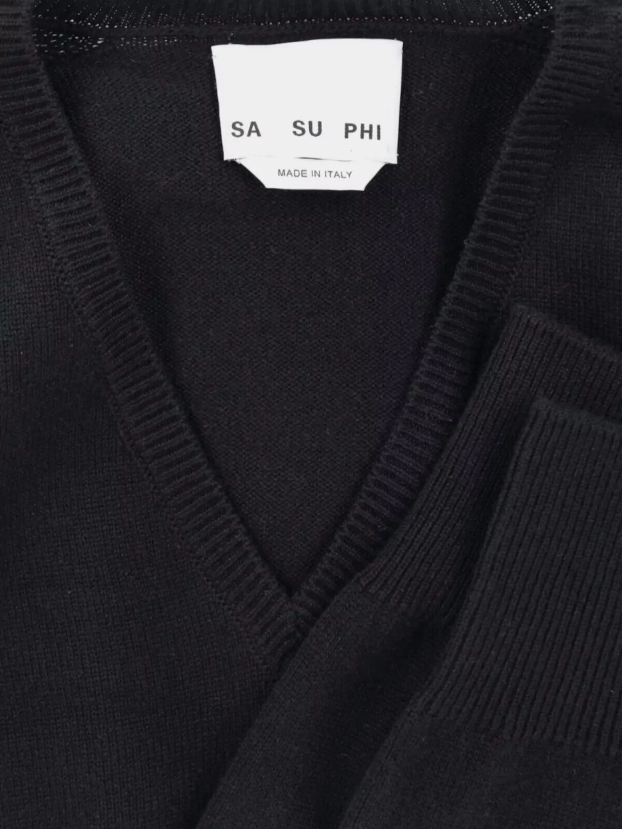 Sa Su Phi V Neck Knitwear Long Sleeve Ribbed Top