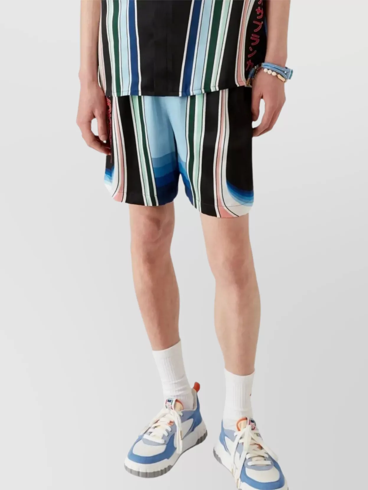Casablanca Silk Drawstring Shorts Side Pockets
