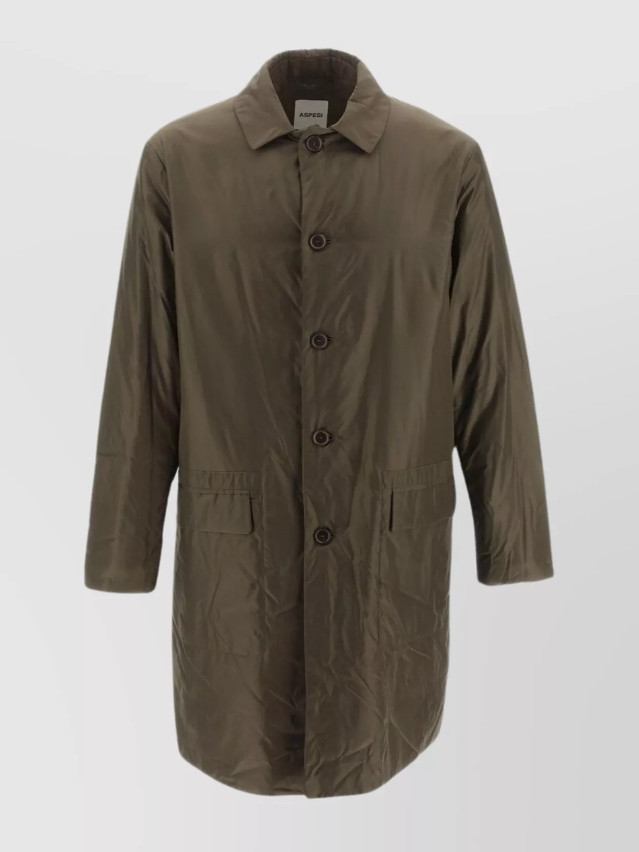 Shop Aspesi Coat Waterproof Mid-length Side Pockets