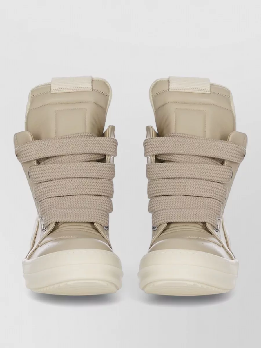 Rick Owens Leather High-Top Sneakers