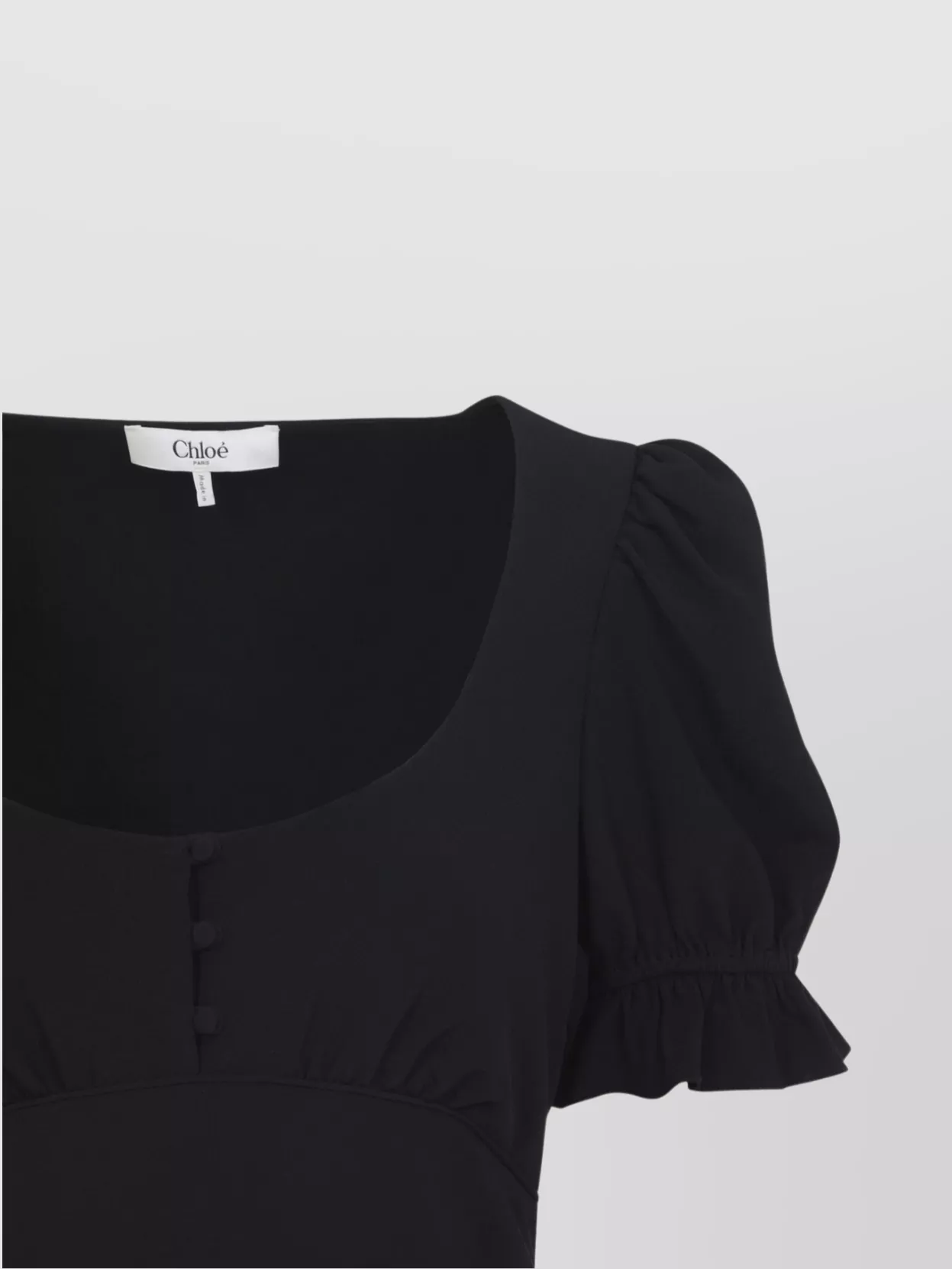 Chloé Long Dress With Button Detail And Empire Waistline