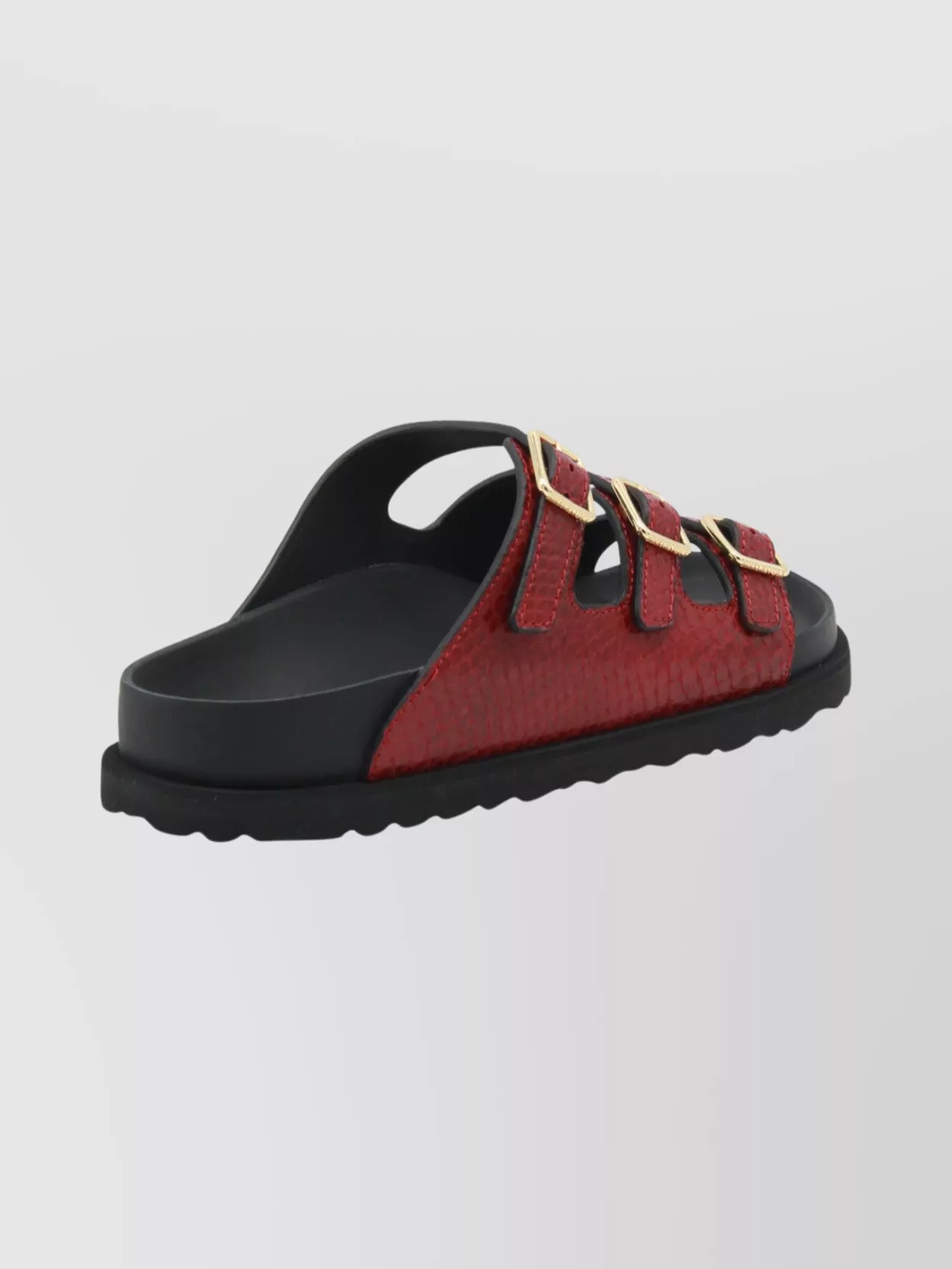 Birkenstock 1774 Stylish Sandals With Triple Buckle Straps In Red