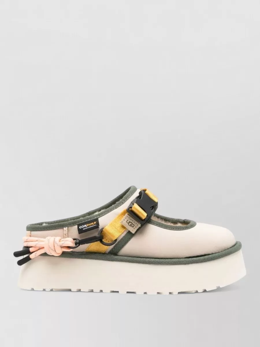 Ugg Textile And Leather Mary Jane Slippers