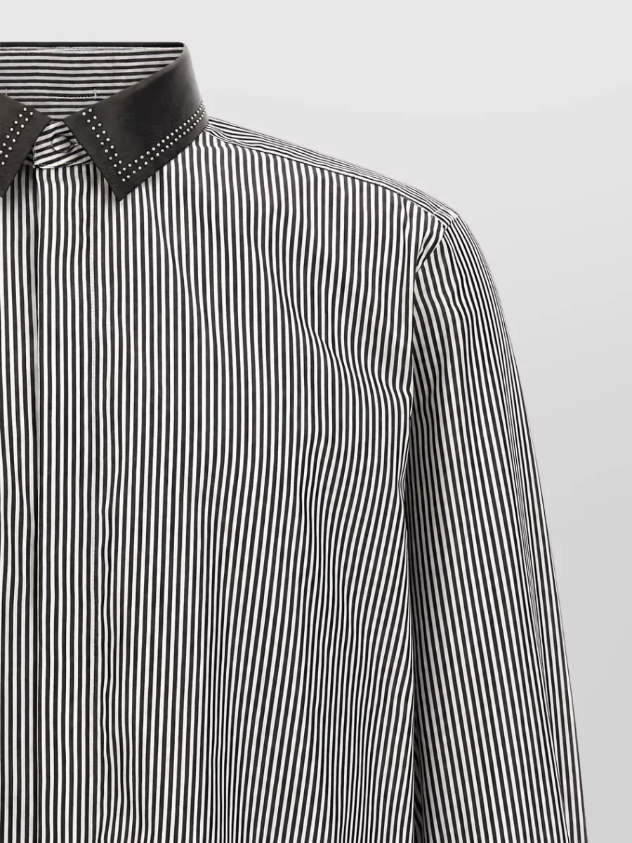Tom Ford Striped Detachable Collar Shirt