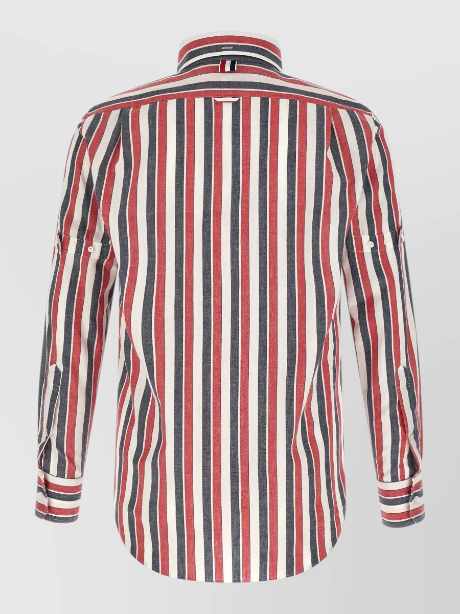 Thom Browne Striped Cotton Long-Sleeve Shirt