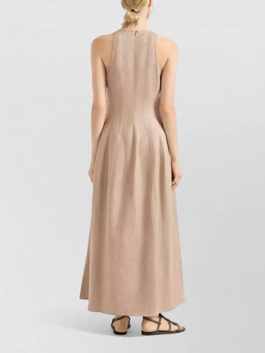 Brunello Cucinelli Sleeveless Maxi Dress High Neckline